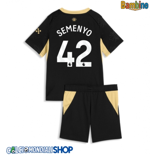 Maglie da calcio Manchester City Antoine Semenyo #42 Seconda Maglia Bambino 2026-27 Manica Corta + Pantaloni corti)